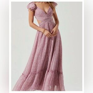 Astr Pink Floral Maxi Dress